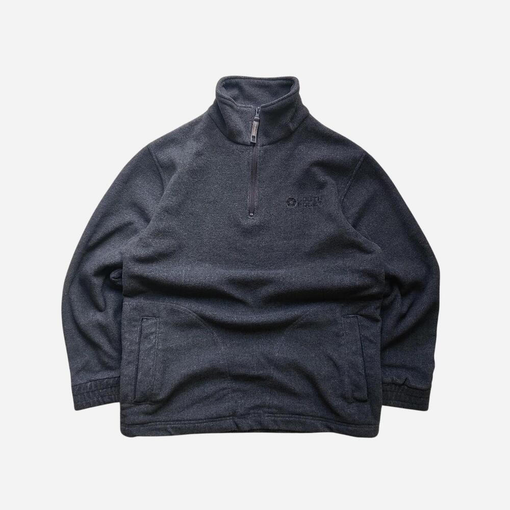 vintage grey Southpole 1/4 zip fleece with embroidered logo